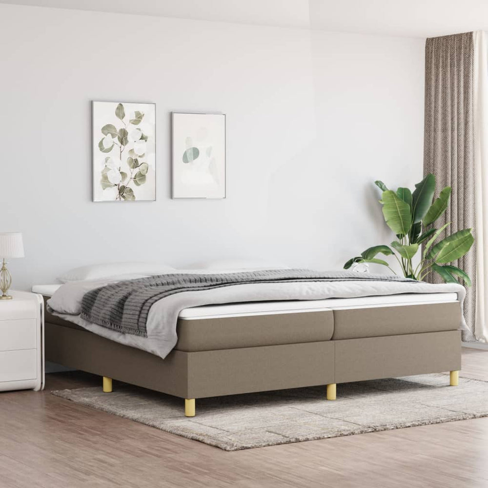 Cadre de lit tapissier vidaXL Taupe 200x200 cm Tissu