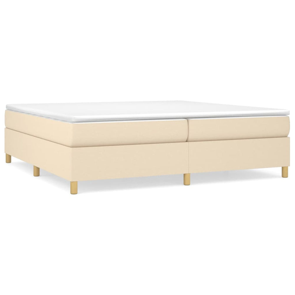 vidaXL Cadre de lit double Crème 200x200 cm Tissu