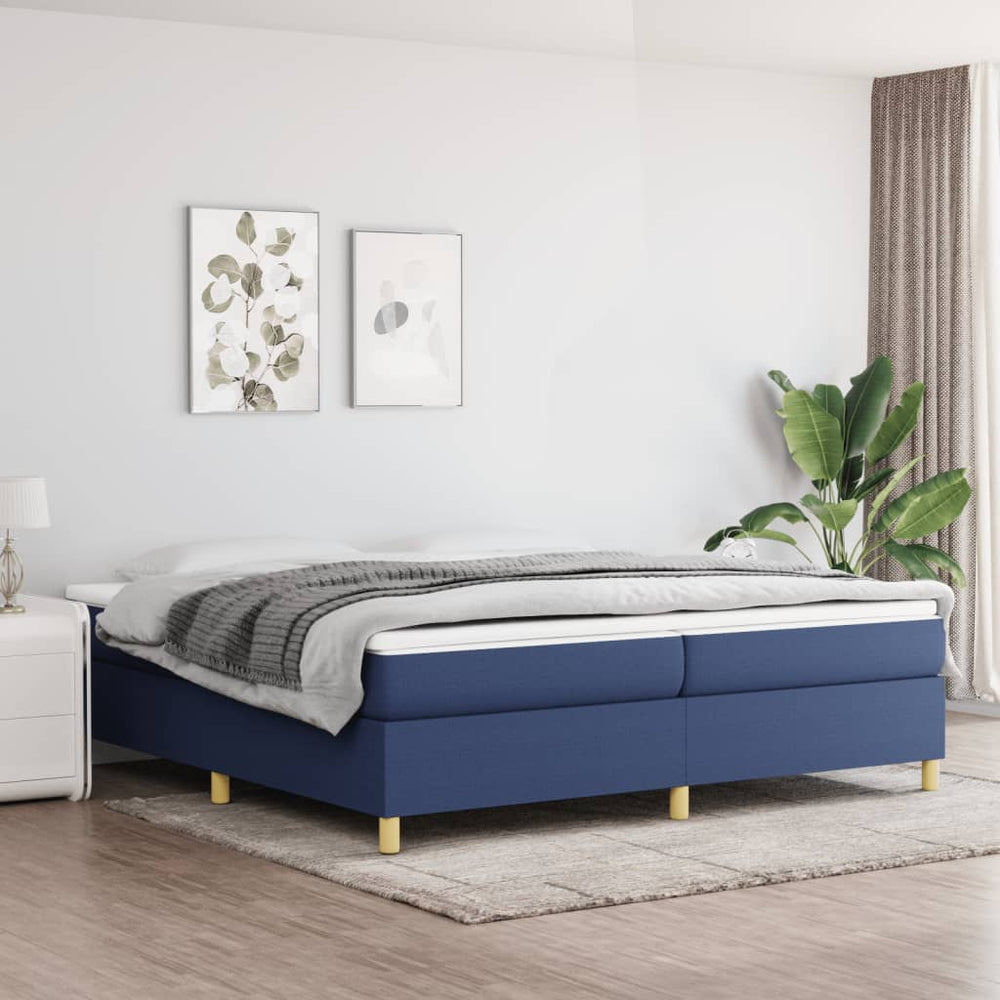 vidaXL Cadre de lit double rembourré bleu 200x200 cm Tissu
