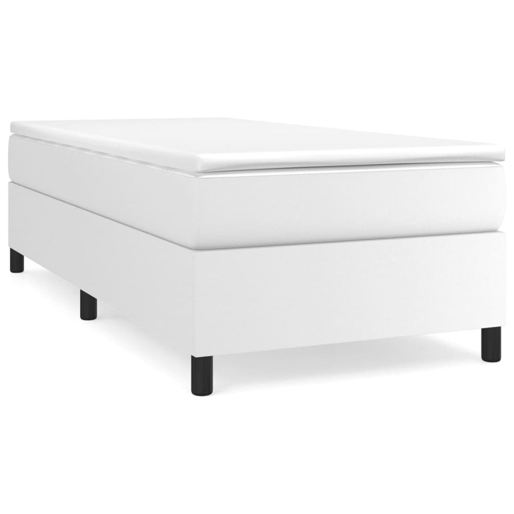 vidaXL Cadre de lit double rembourré en similicuir blanc 80x200 cm