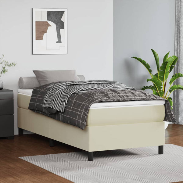 vidaXL Cadre de lit pour sommier tapissier crème 80x200 cm similicuir