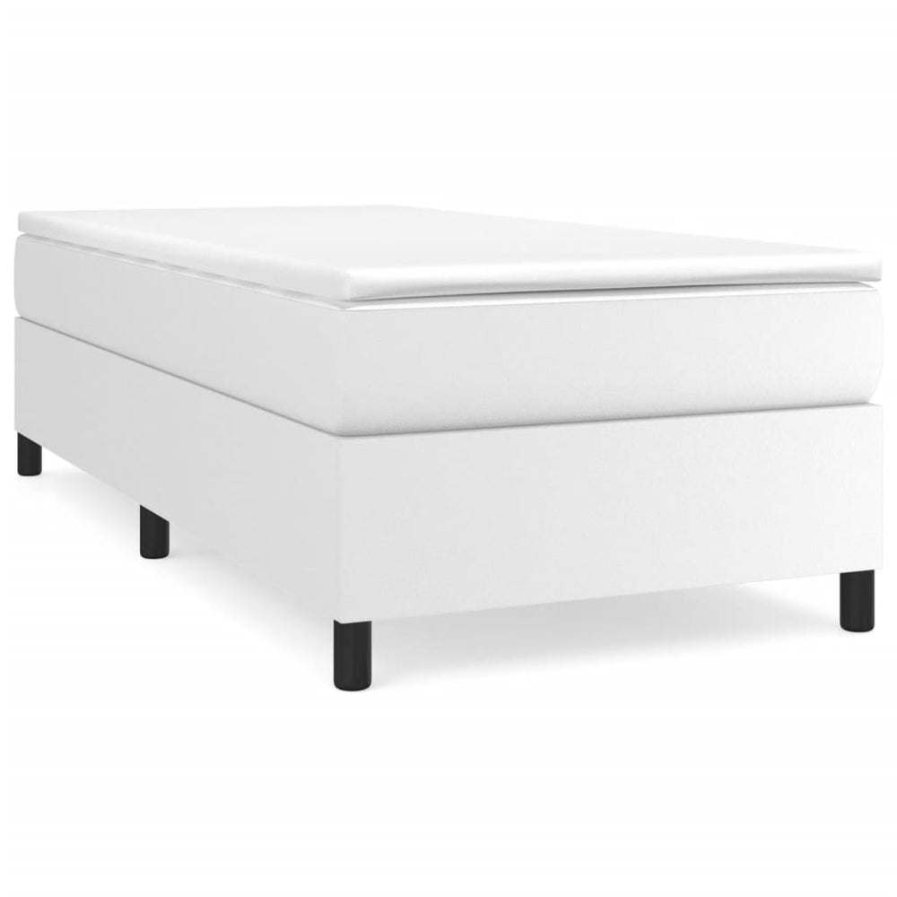 vidaXL Cadre de lit pour sommier tapissier blanc 90x190 cm similicuir