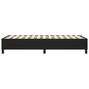 vidaXL Cadre de lit double rembourré en similicuir noir 90x200 cm