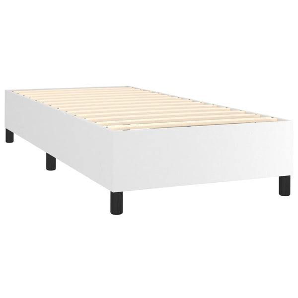 Boxspringbettgestell Weiß 90x200 cm Kunstleder