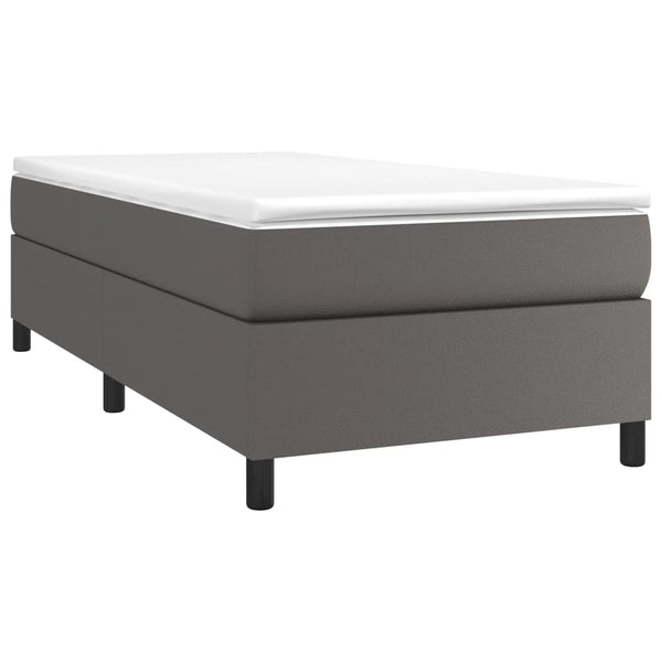 Boxspringbettgestell Grau 90x200 cm Kunstleder