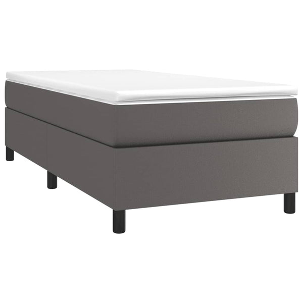 vidaXL Box Spring Bed Frame Grey 100x200 cm Faux Leather