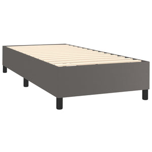 vidaXL Box Spring Bed Frame Grey 100x200 cm Faux Leather