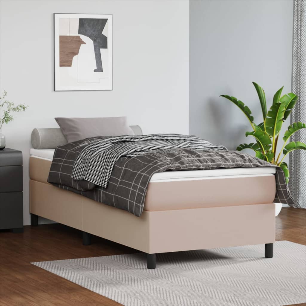 Boxspringbettgestell Cappuccino-Braun 100x200 cm Kunstleder