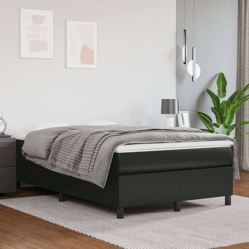 vidaXL Sommier tapissier noir 120x200 cm similicuir