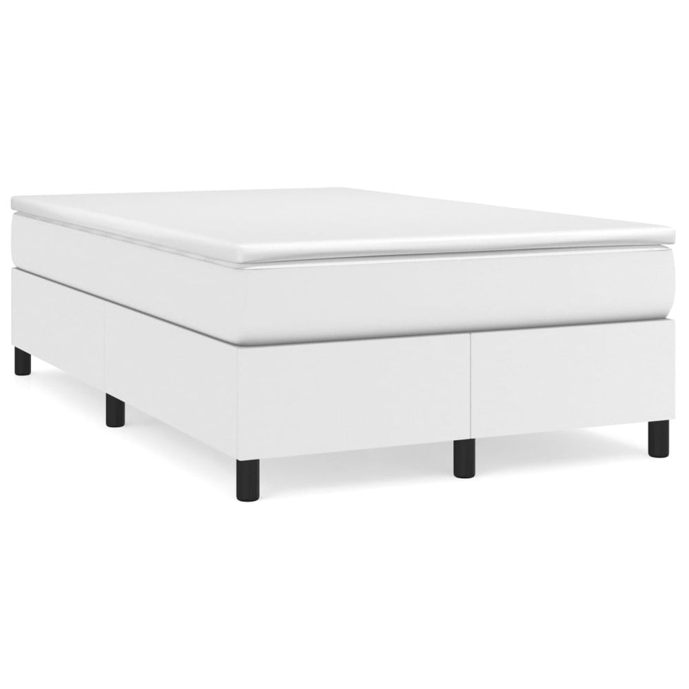 vidaXL Cadre de lit double rembourré en similicuir blanc 120 x 200 cm