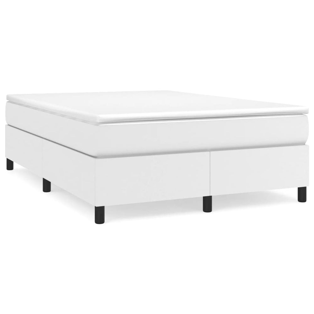 vidaXL Cadre de lit double blanc 140x190 cm en similicuir