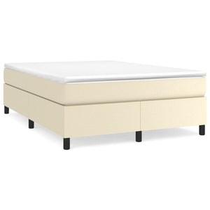 vidaXL Cream Box Spring Bed Frame 140x190 cm Faux Leather