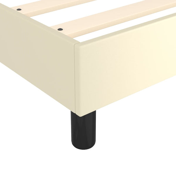 vidaXL Cream Box Spring Bed Frame 140x190 cm Faux Leather