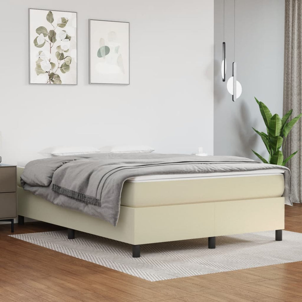 vidaXL Cadre de lit pour sommier tapissier crème 140x190 cm similicuir