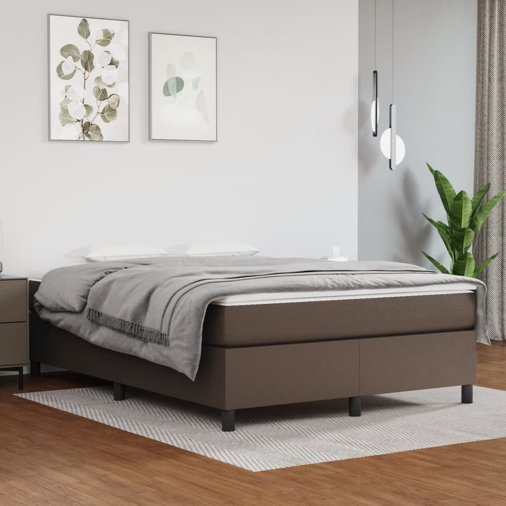 vidaXL Cadre de lit double rembourré marron similicuir 140x190 cm
