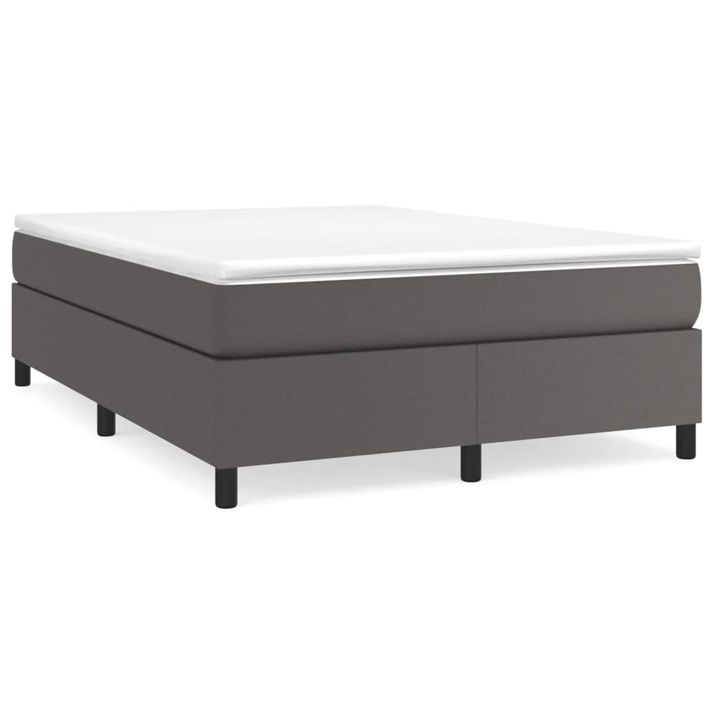 vidaXL Cadre de lit double gris 140x190 cm en similicuir