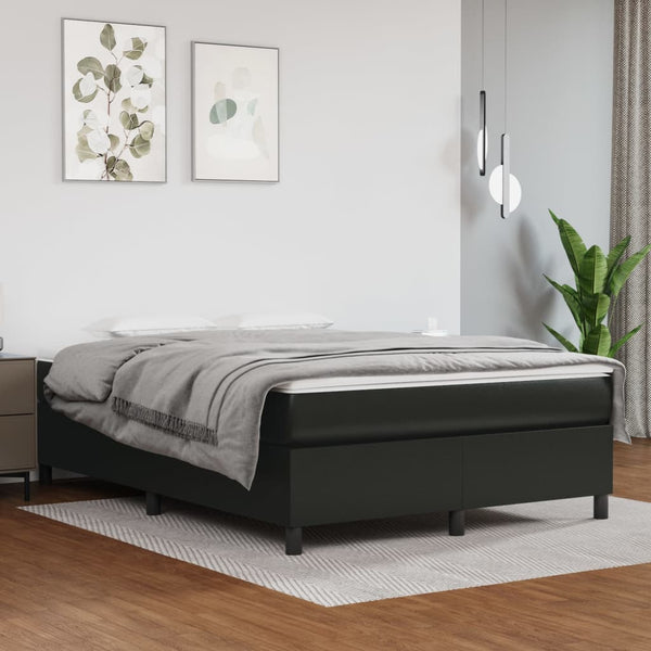 Boxspringbettgestell Schwarz 140x200 cm Kunstleder