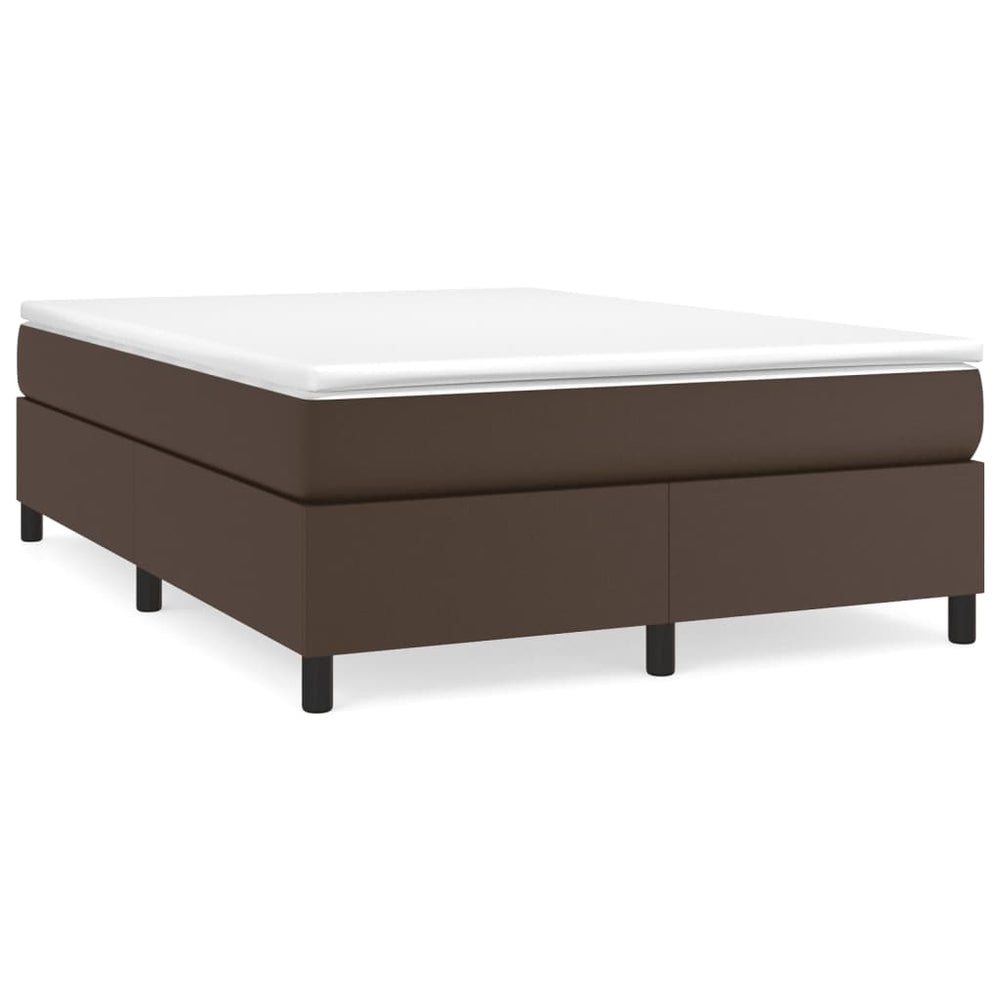vidaXL Cadre de lit sommier tapissier marron 140x200 cm similicuir