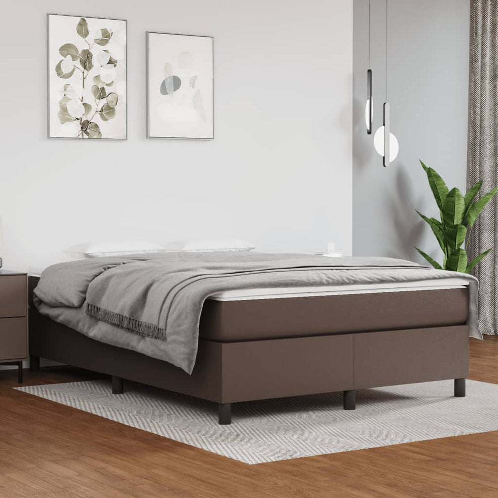 vidaXL Cadre de lit sommier tapissier marron 140x200 cm similicuir