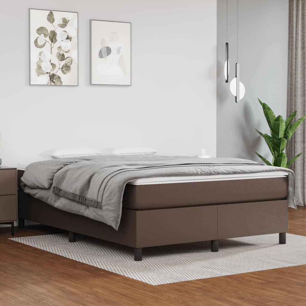 Boxspringbettgestell Braun 140x200 cm Kunstleder