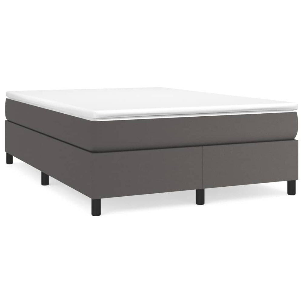vidaXL Cadre de lit double sommier tapissier gris 140x200 cm similicuir