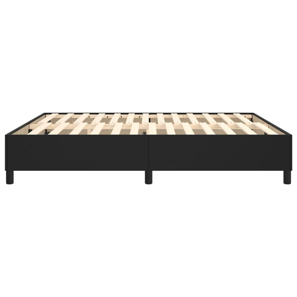 Boxspringbettgestell Schwarz 160x200 cm Kunstleder