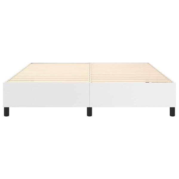 Boxspringbettgestell Weiß 160x200 cm Kunstleder