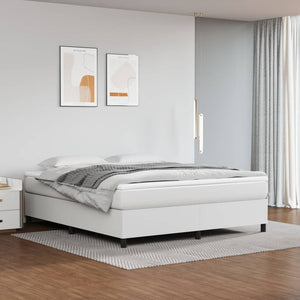 Boxspringbettgestell Weiß 160x200 cm Kunstleder
