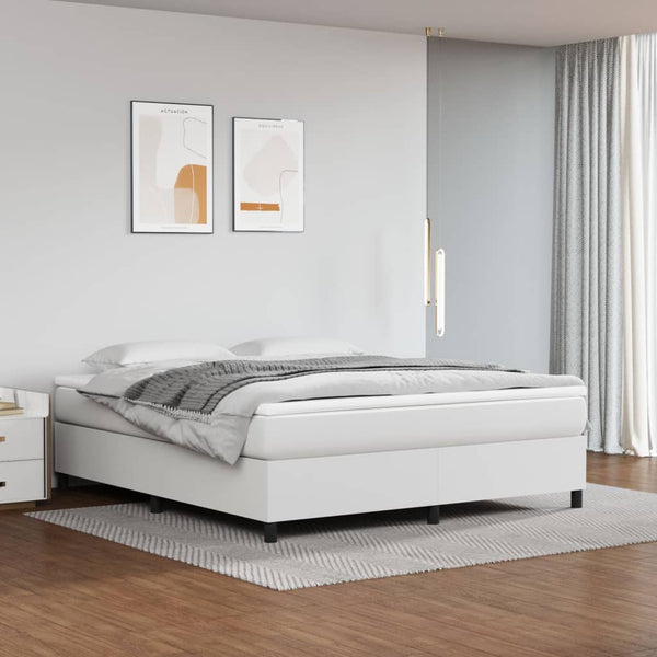 Boxspringbettgestell Weiß 160x200 cm Kunstleder