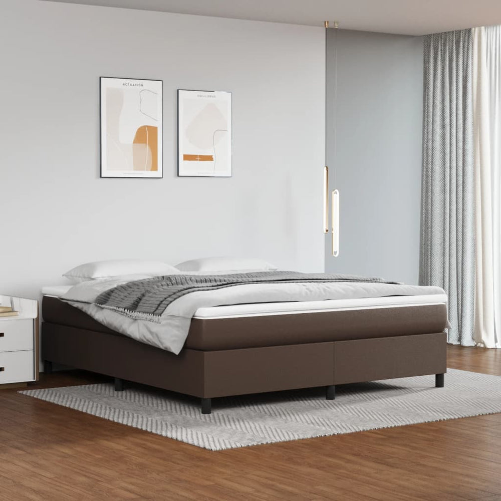 vidaXL Cadre de lit double marron 160x200 cm en similicuir