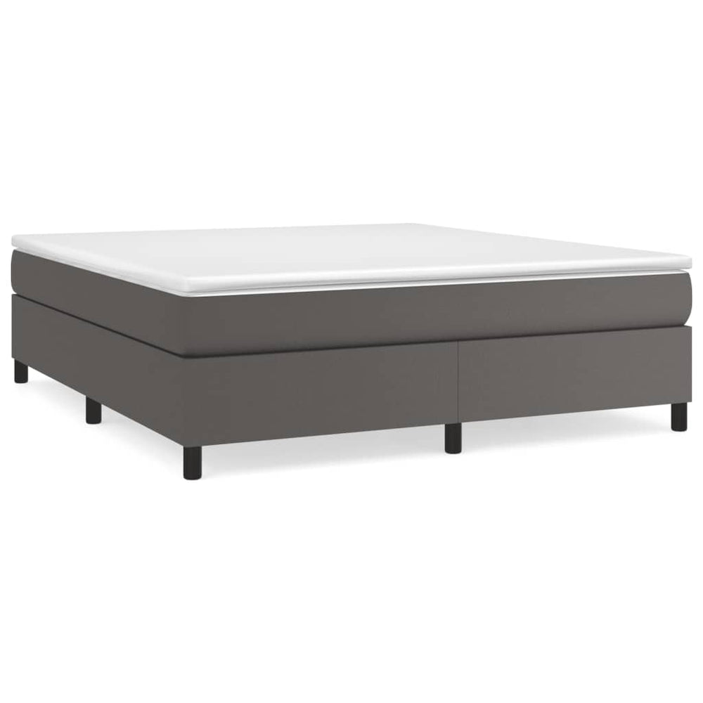 vidaXL Cadre de lit double en similicuir gris 160x200 cm