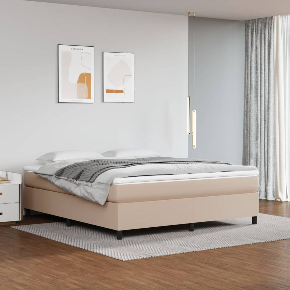 vidaXL Cadre de lit double Cappuccino marron 160x200 cm similicuir