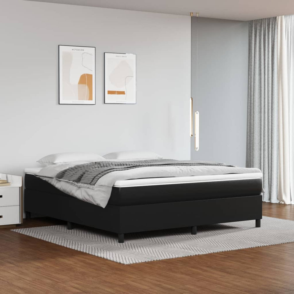 vidaXL Cadre de lit Boxspring Noir 180x200 cm Similicuir
