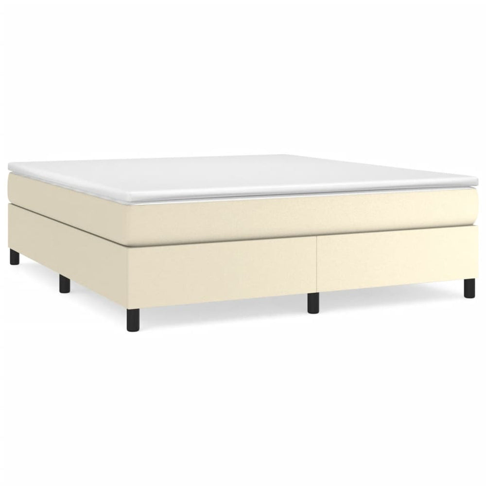 vidaXL Cadre de lit double Crème 180x200 cm Similicuir