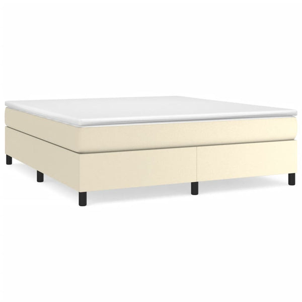 Boxspringbettgestell Creme 180x200 cm Kunstleder