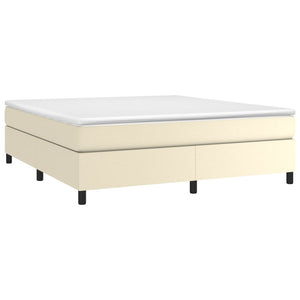 Boxspringbettgestell Creme 180x200 cm Kunstleder