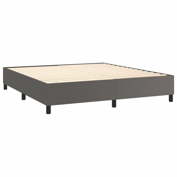 Boxspringbettgestell Grau 180x200 cm Kunstleder