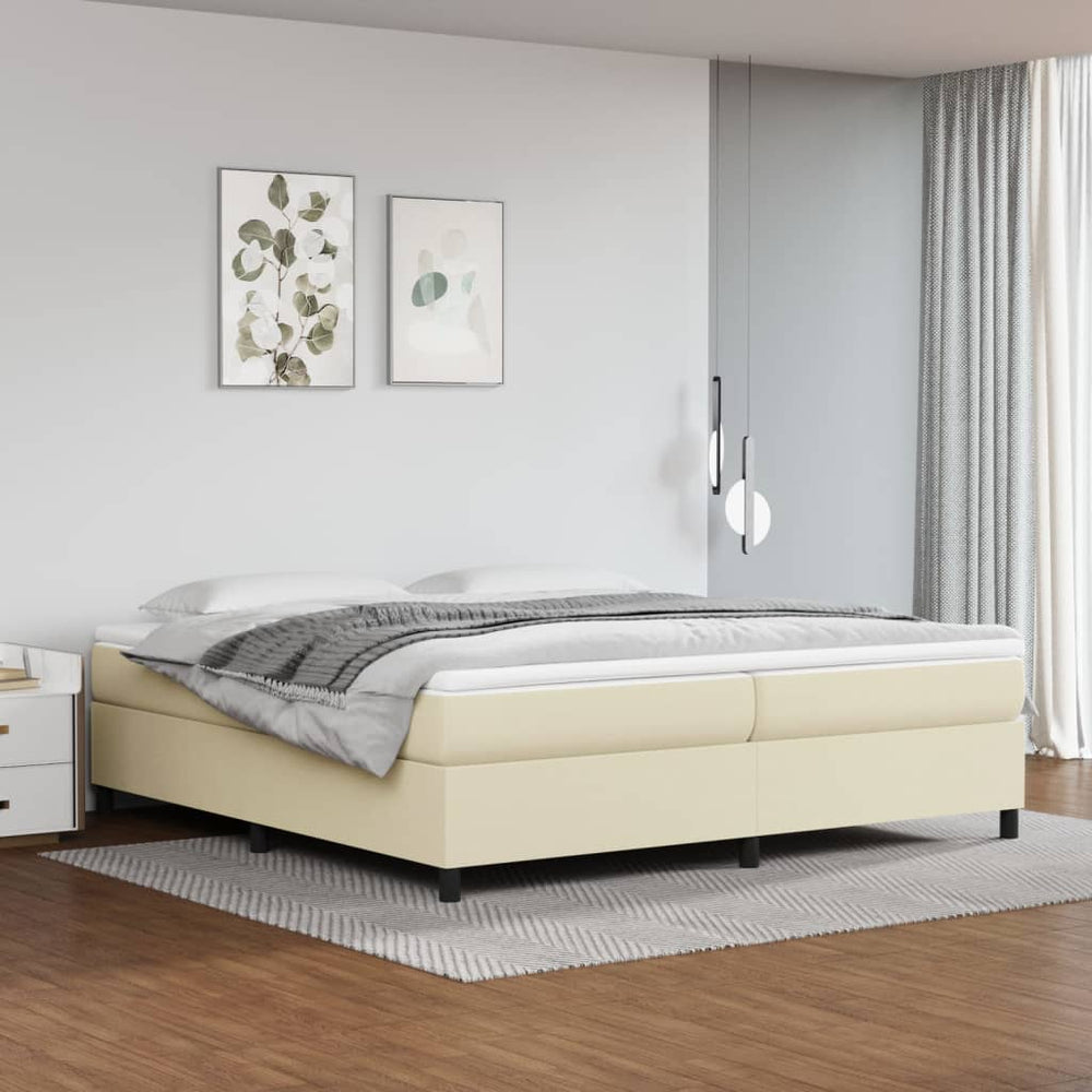 vidaXL Cadre de lit double Crème 200x200 cm Similicuir