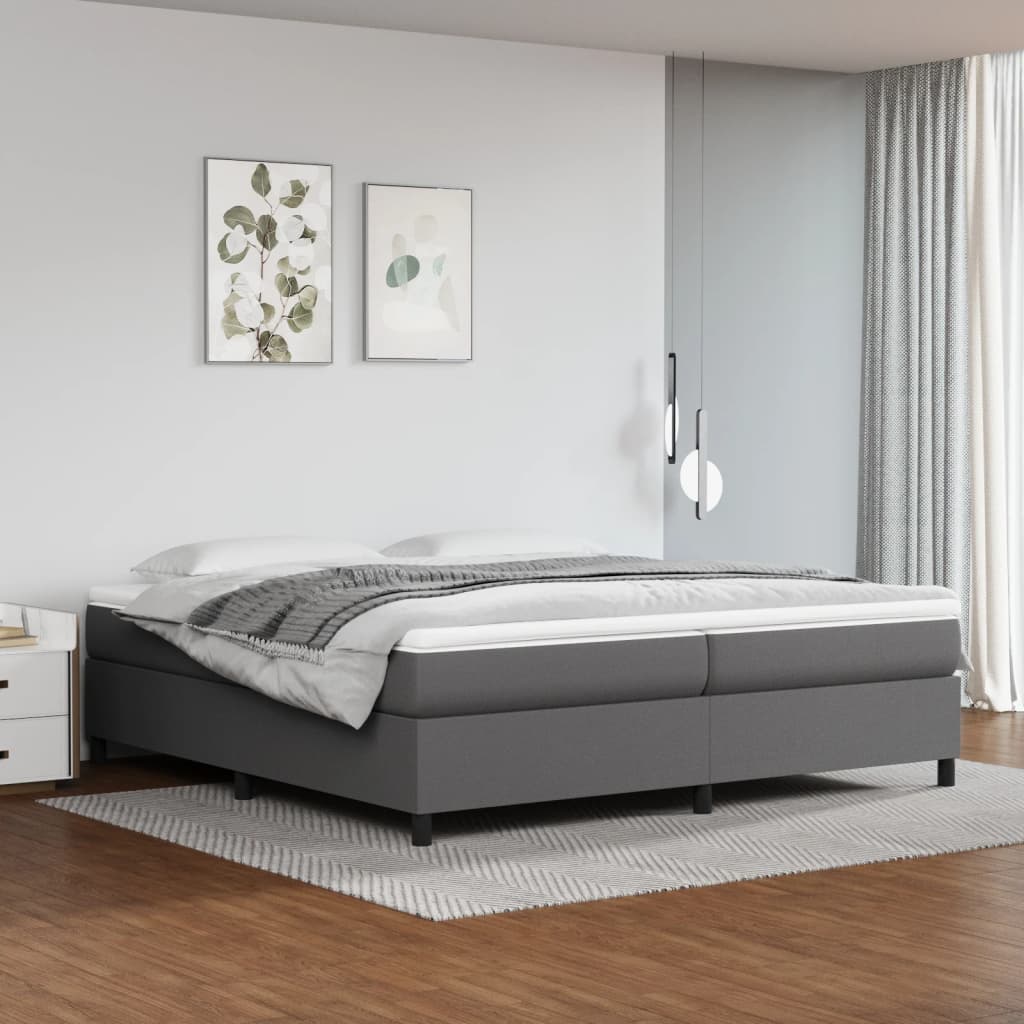 vidaXL Cadre de lit pour sommier tapissier Gris 200x200 cm Similicuir