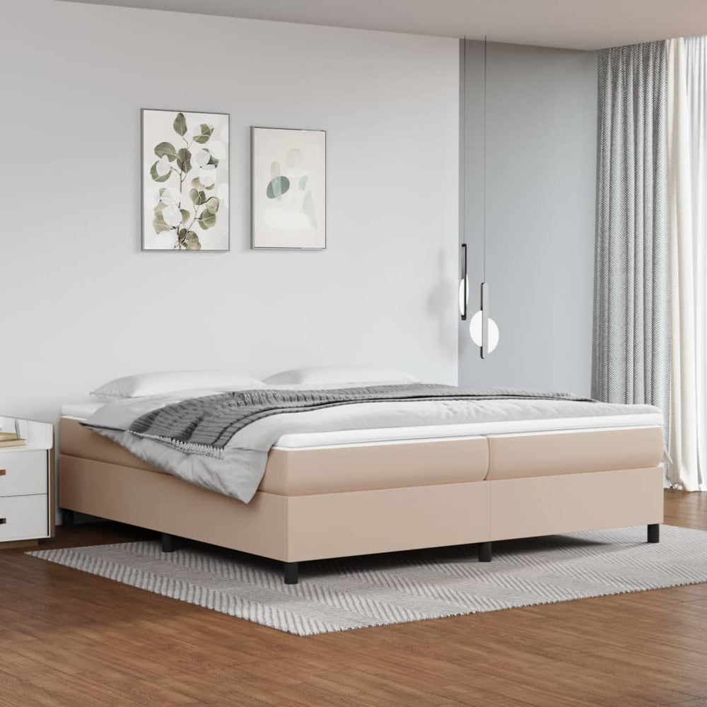 Cadre de lit coffre vidaXL marron cappuccino 200x200 cm en similicuir