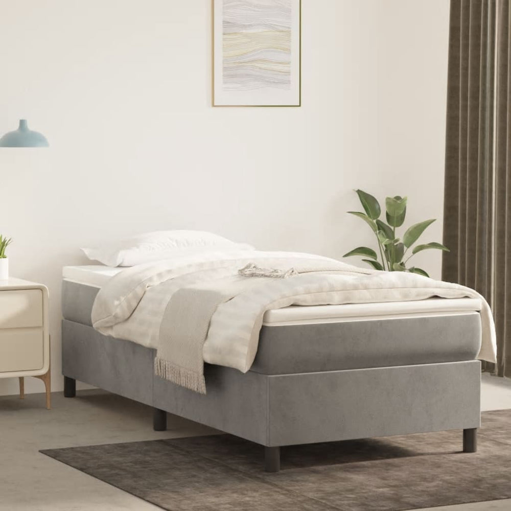 vidaXL Cadre de lit double rembourré Gris clair 80x200 cm Velours