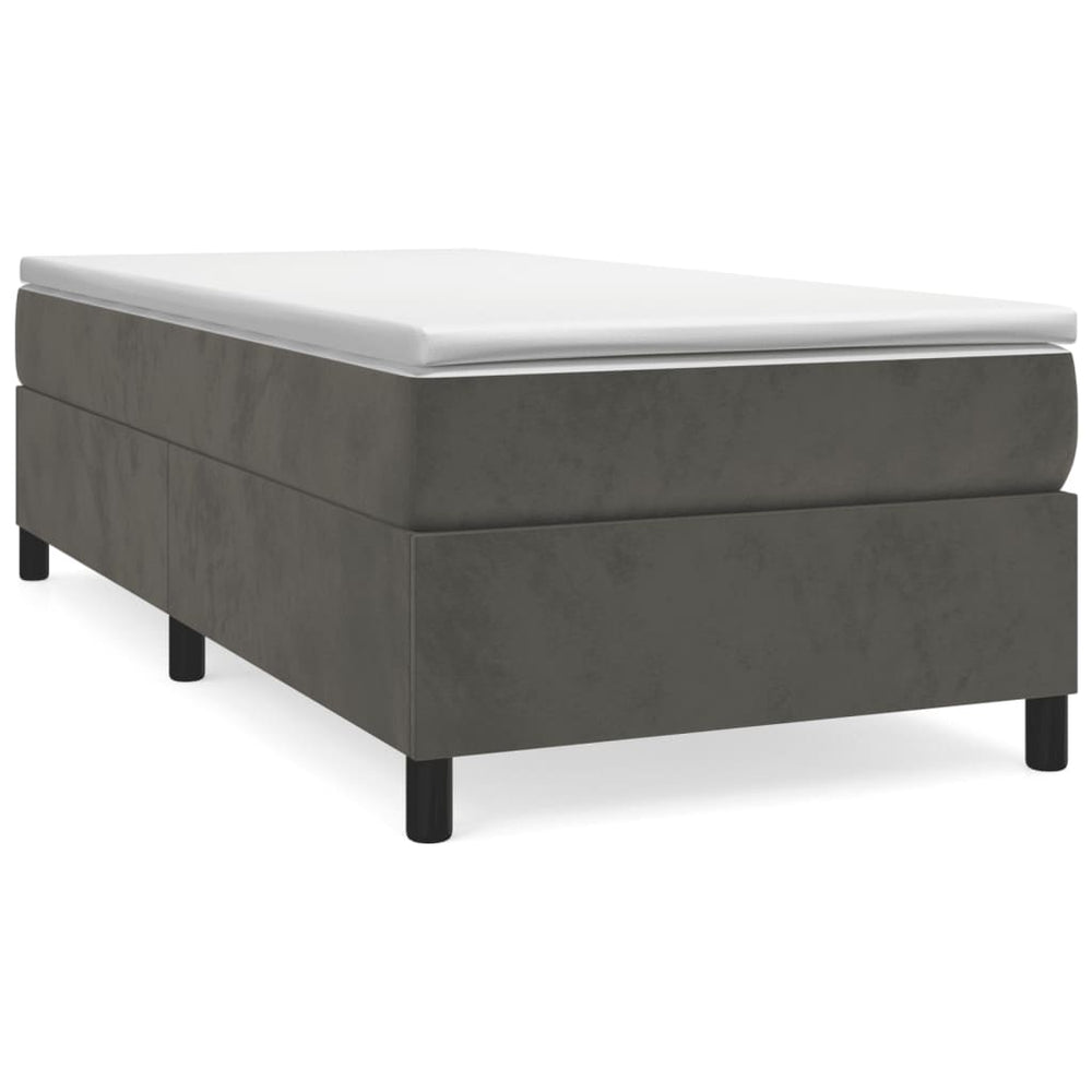 vidaXL Cadre de lit double rembourré gris foncé 80x200 cm velours