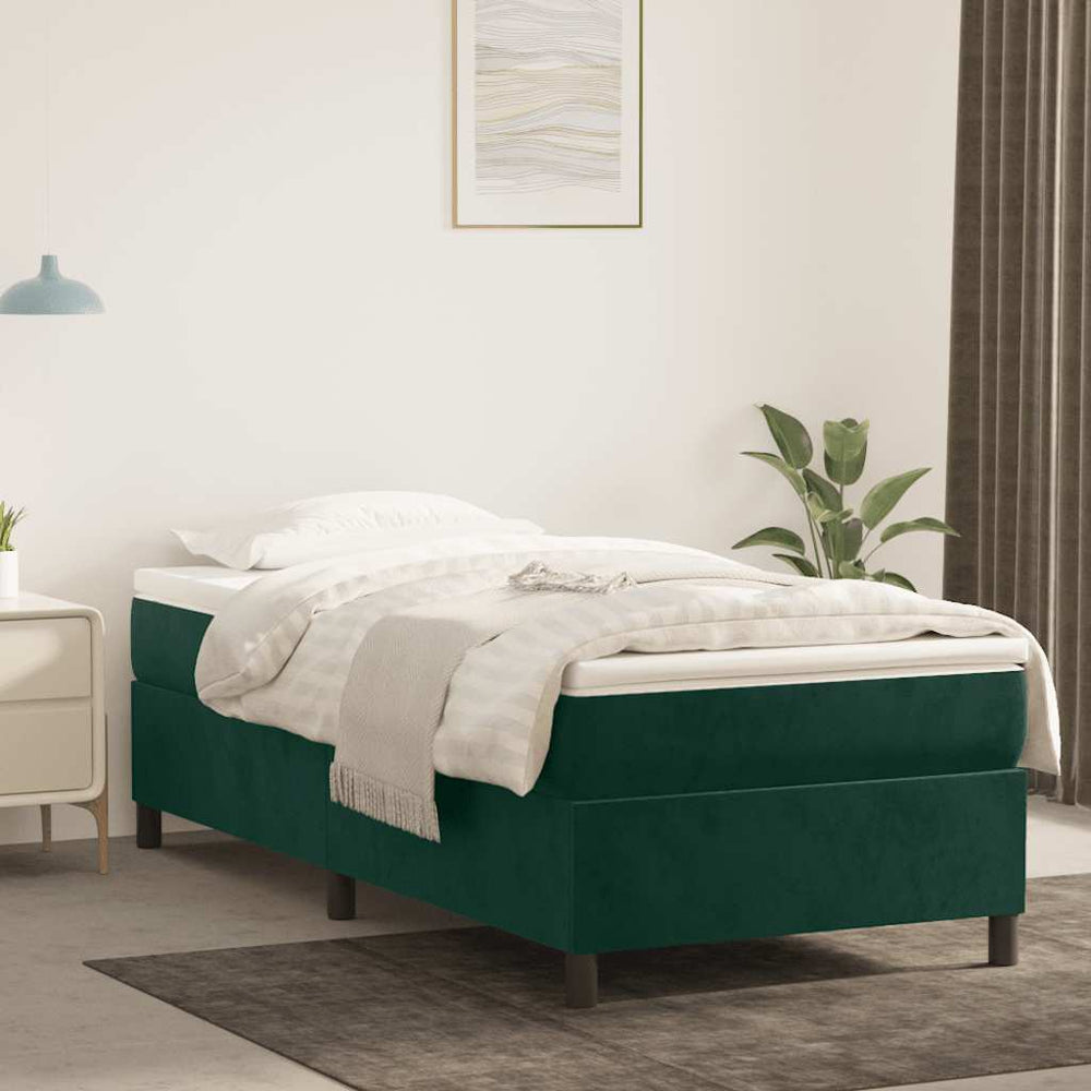 vidaXL Cadre de lit double rembourré Vert foncé 80x200 cm Velours