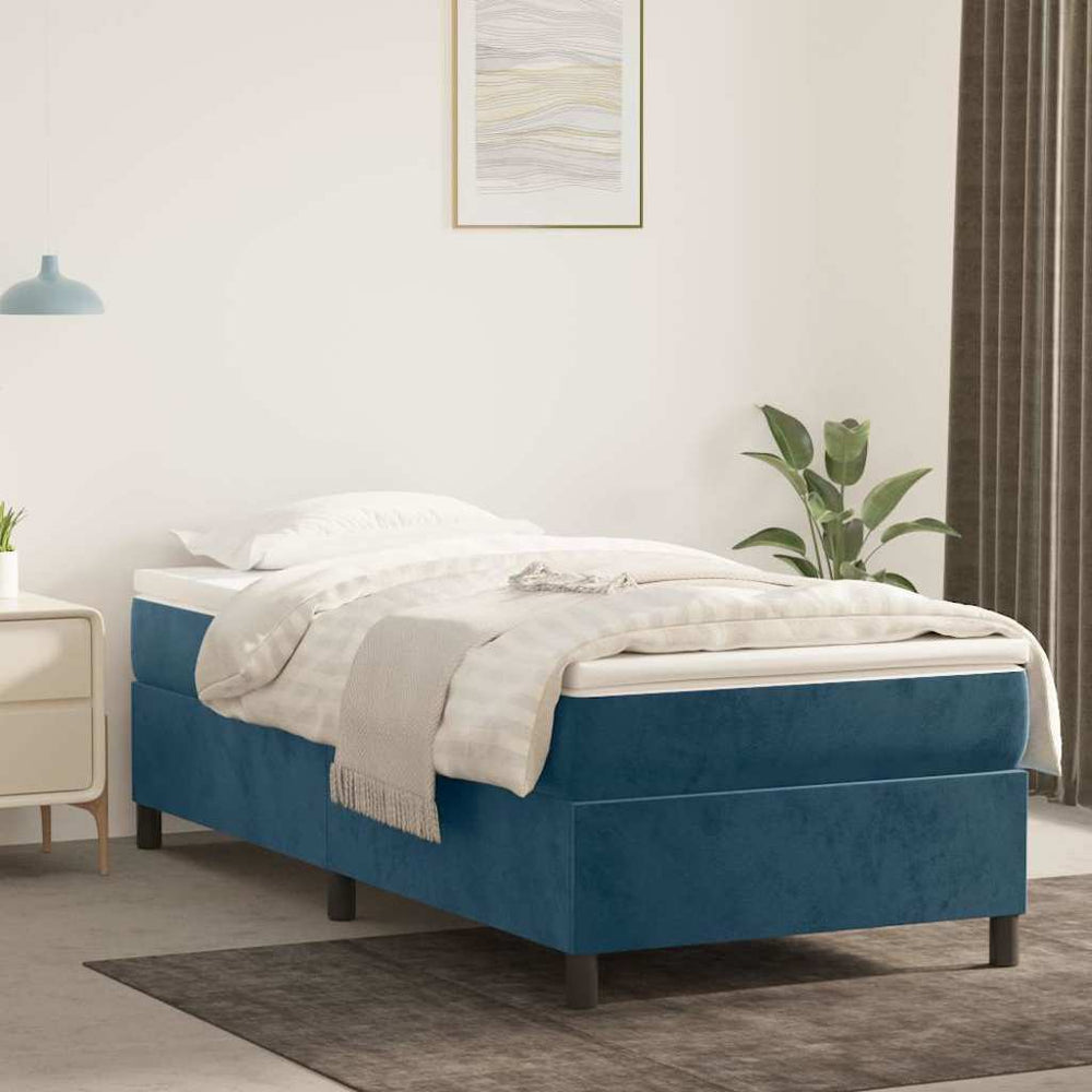 vidaXL Cadre de lit pour sommier tapissier bleu foncé 80x200 cm Velours