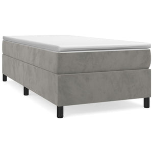vidaXL Light Grey Box Spring Bed Frame 90x200 cm Velvet