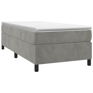 vidaXL Light Grey Box Spring Bed Frame 90x200 cm Velvet