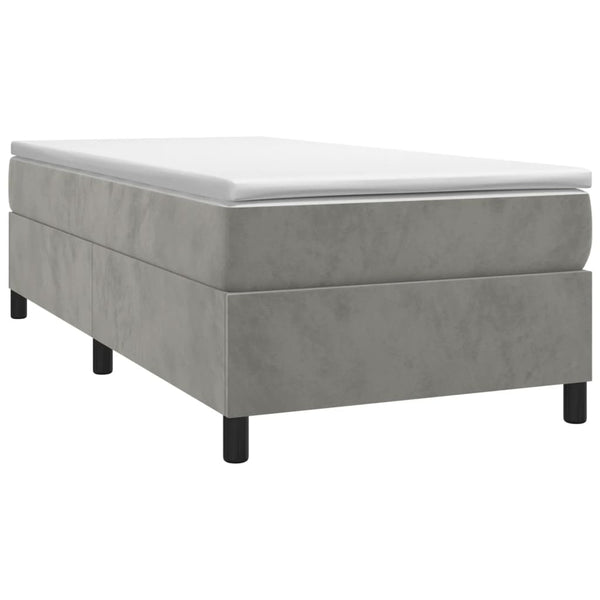 vidaXL Light Grey Box Spring Bed Frame 90x200 cm Velvet