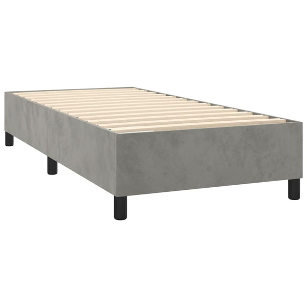 vidaXL Light Grey Box Spring Bed Frame 90x200 cm Velvet