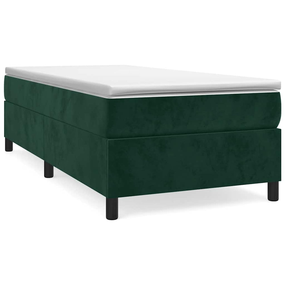 vidaXL Cadre de lit coffre de rangement Vert foncé 90x200 cm Velours