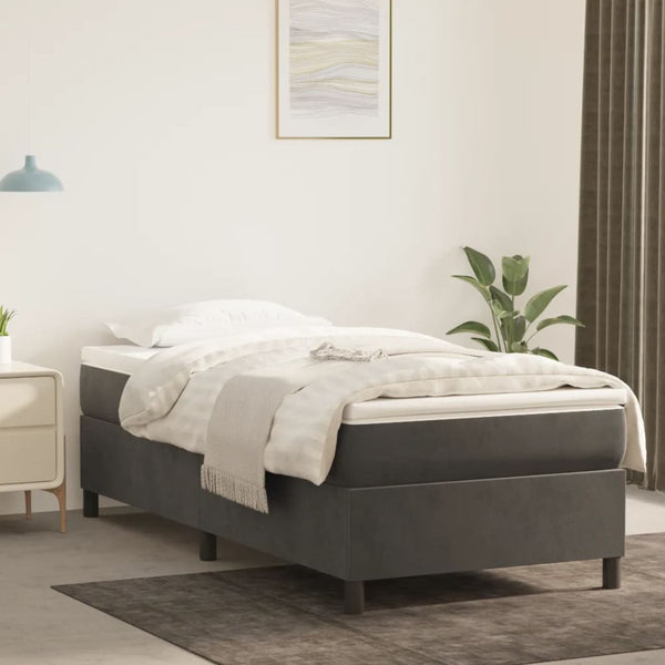 vidaXL Cadre de lit double rembourré gris foncé 100x200 cm velours